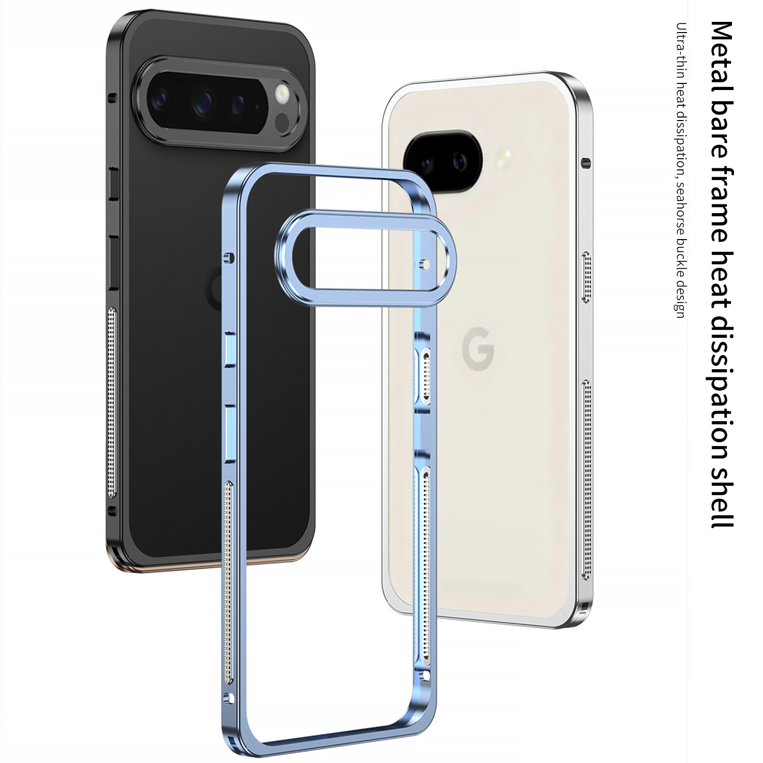Google Pixel 9 - Ultra-Thin Bumper Aluminum Metal Frame Hard