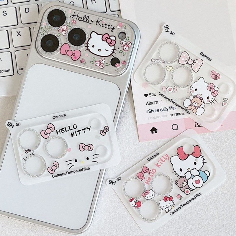 Cute Hello Kitty Glitter Camer - огляд і ціна Tempered Glass Screen 9H